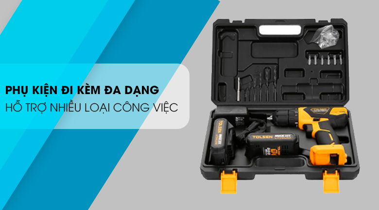 Máy khoan pin TOLSEN 79034 - Phụ kiện