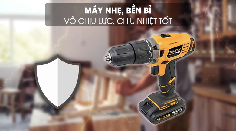 Máy khoan pin TOLSEN 79034 - Thiết kế
