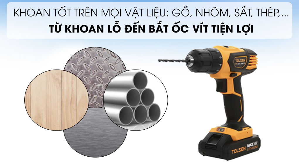 Máy khoan pin TOLSEN 79034 - Khả năng khoan