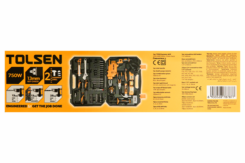 Máy khoan động lực điện Tolsen 79685 750W (95 phụ kiện) Màu Đen - Vàng