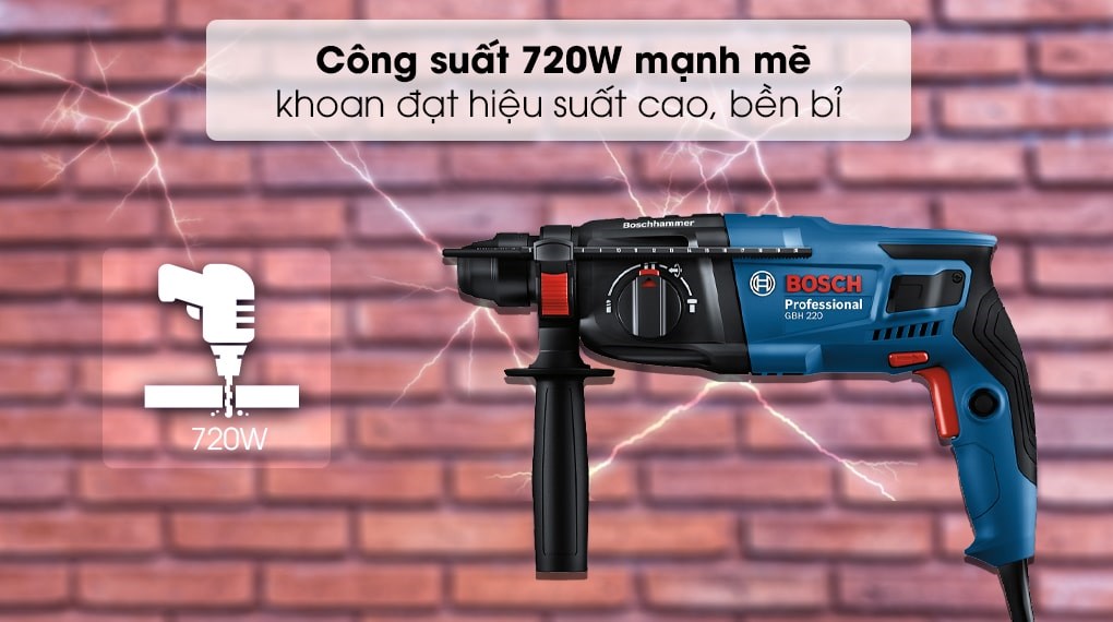 Máy khoan búa điện Bosch GBH 220 720W