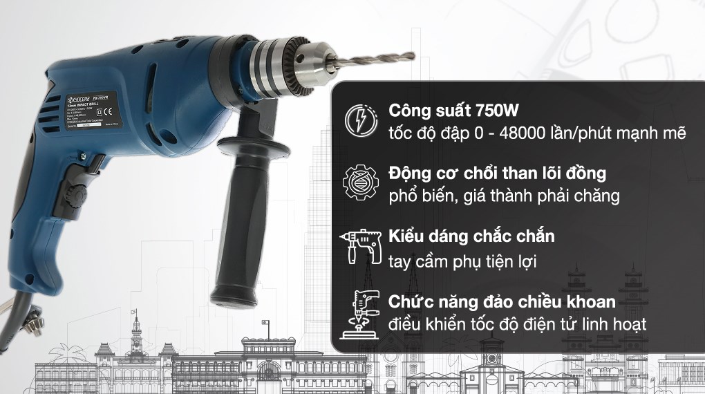 Máy khoan động lực điện Ryobi PD-750K 750W