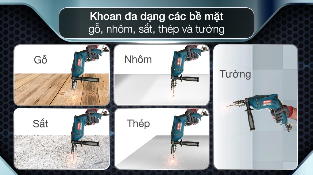 Máy khoan động lực điện Ryobi PD-130VR 650W