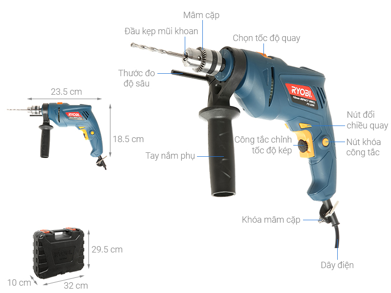 Máy khoan động lực điện Ryobi PD-550K 550W