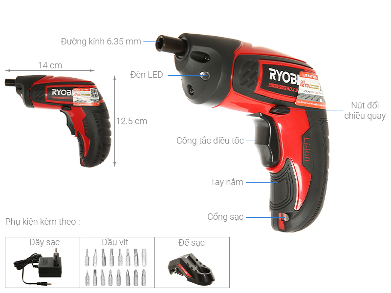 Máy vặn vít pin Ryobi BDX-2 3.6V