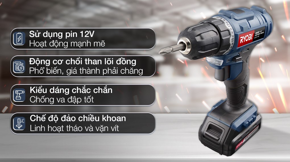 Máy khoan vặn vít pin Ryobi CLD-120 12V