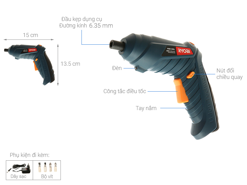 Máy vặn vít pin Ryobi HSD-360L 3.6V