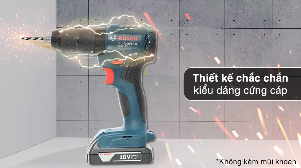 Máy khoan vặn vít pin Bosch GSB 185-LI 18V (1 pin, 1 sạc)