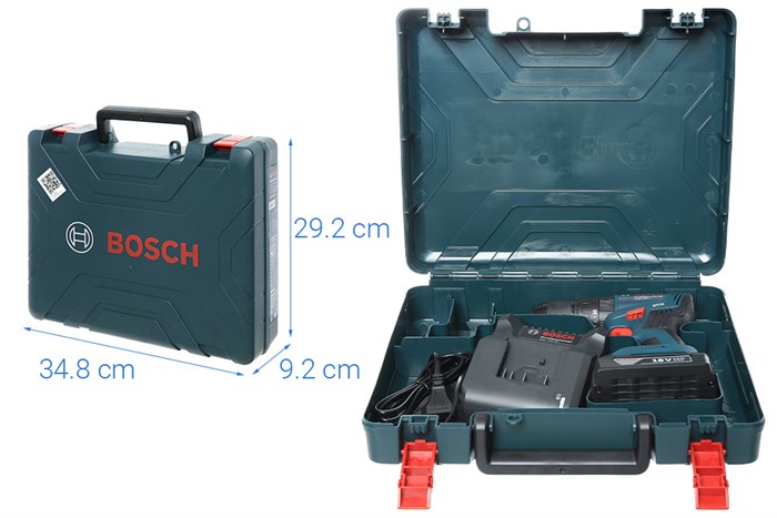 Máy khoan vặn vít pin Bosch GSB 185-LI 18V (1 pin, 1 sạc) Màu Xanh Dương