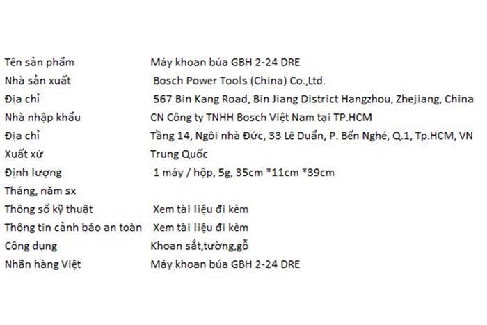 Máy khoan búa điện Bosch GBH 2-24 DRE 790W Màu Xanh Dương