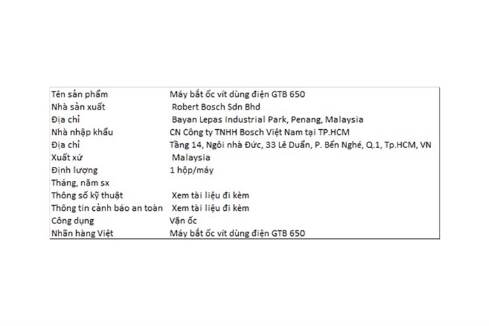 Máy vặn vít điện Bosch GTB 650 650W