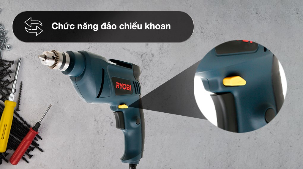 Máy khoan cầm tay Ryobi D-110VR 500W - chính hãng, giá tốt