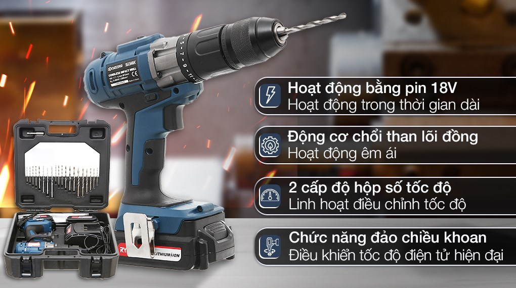 Máy khoan pin Ryobi CLI-1802K 18V