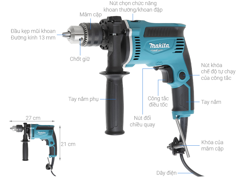 Máy khoan búa điện Makita M8103B 430W