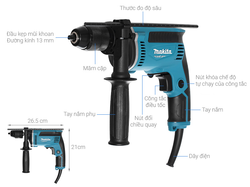 Máy khoan búa điện Makita M8104B 430W
