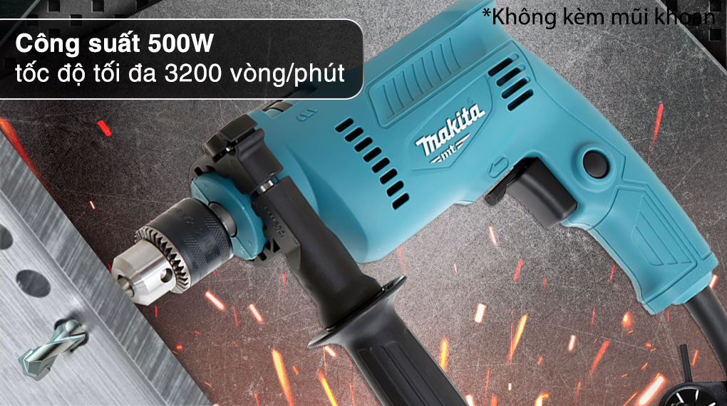 Máy khoan búa điện Makita M0800B 500W - Công suất