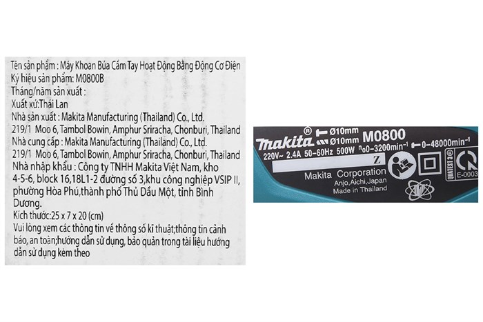 Máy khoan búa điện Makita M0800B 500W