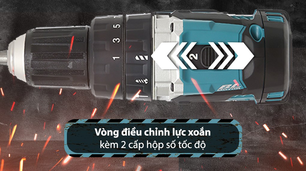 Máy khoan búa, vặn vít pin Makita DHP484RTE 18V (2 pin, 1 sạc)