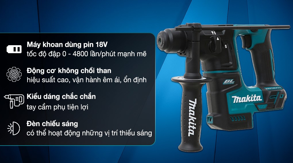 Máy khoan búa pin Makita DHR171Z 18V (không kèm pin, sạc)