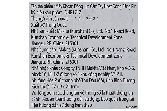 Máy khoan búa pin Makita DHR171Z 18V (không kèm pin, sạc)