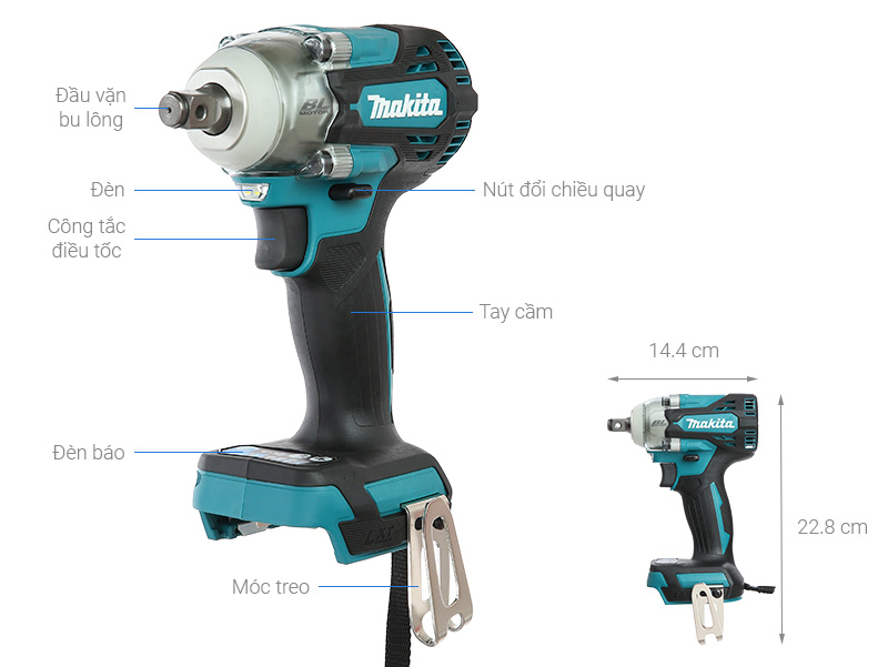 Máy siết bu lông pin Makita DTW300Z 18V (không kèm pin, sạc)
