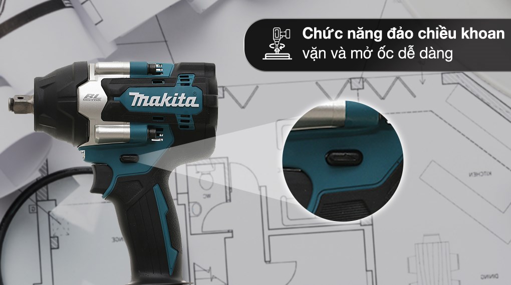Máy siết bu lông pin Makita DTW700Z 18V (không kèm pin, sạc)