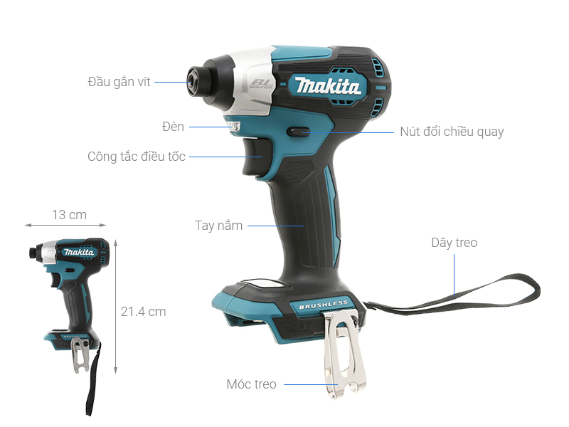 Máy vặn vít pin Makita DTD157Z 18V (không kèm pin, sạc)