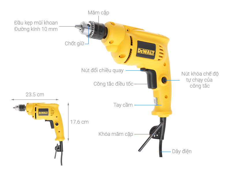Máy khoan điện Dewalt DWD014-B1 550W