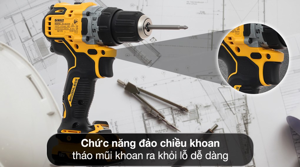 Máy khoan pin Dewalt DCD701D2-KR 12V (2 pin 2 Ah, 1 sạc)