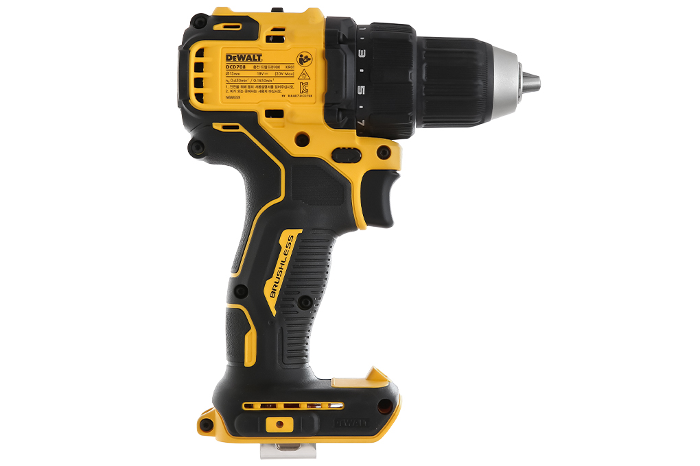 Máy khoan vặn vít pin Dewalt DCD708N-KR 20V (không kèm pin, sạc) Màu Đen - Vàng