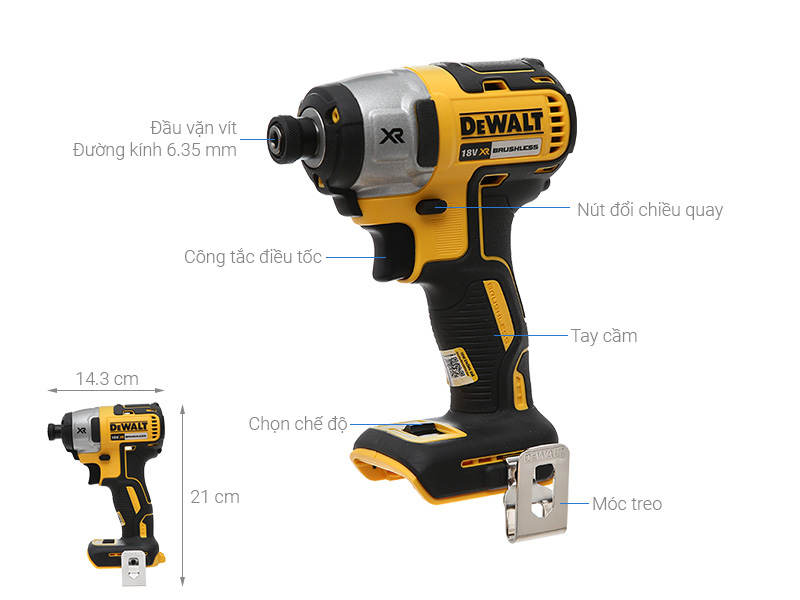 Máy vặn vít pin Dewalt DCF887N-KR 20V (không kèm pin, sạc)