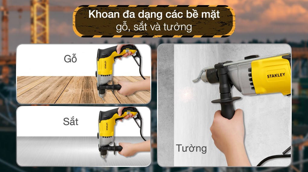 Máy khoan động lực điện Stanley STDH7213-B1 800W