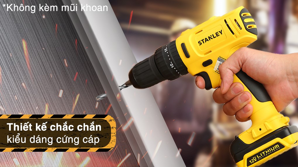 Bộ 2 máy khoan động lực pin Stanley SCHI121S2FK-B1 12V (2 pin, 1 sạc)