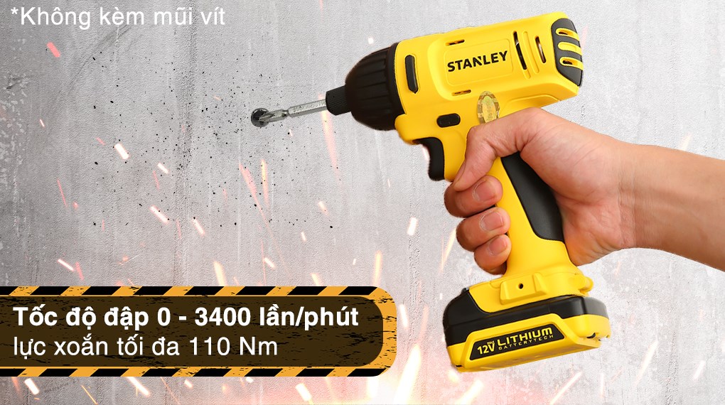 Bộ 2 máy khoan động lực pin Stanley SCHI121S2FK-B1 12V (2 pin, 1 sạc)