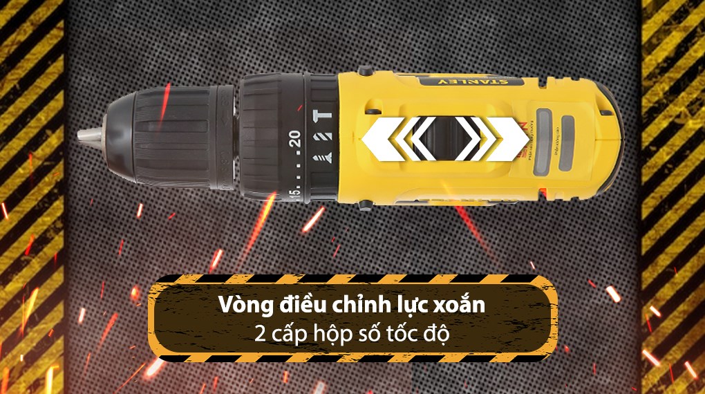 Bộ 2 máy khoan động lực pin Stanley SCHI121S2FK-B1 12V (2 pin, 1 sạc)