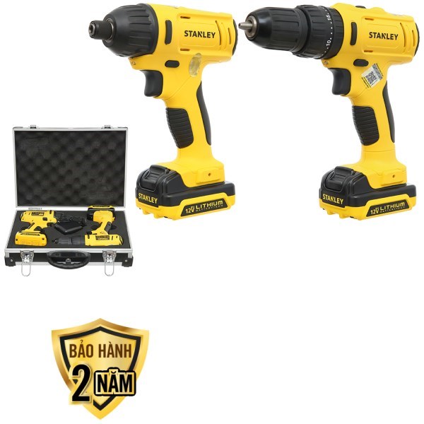Bộ 2 máy khoan động lực pin Stanley SCHI121S2FK-B1 12V (2 pin, 1 sạc)