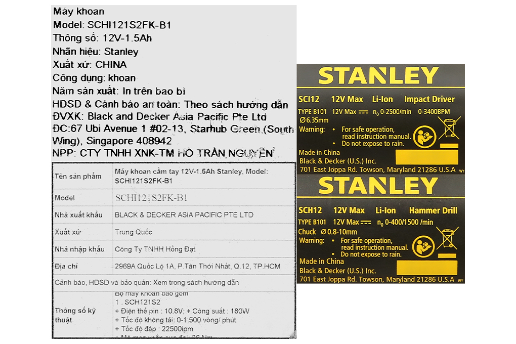 Bộ 2 máy khoan động lực pin Stanley SCHI121S2FK-B1 12V (2 pin, 1 sạc) - 16