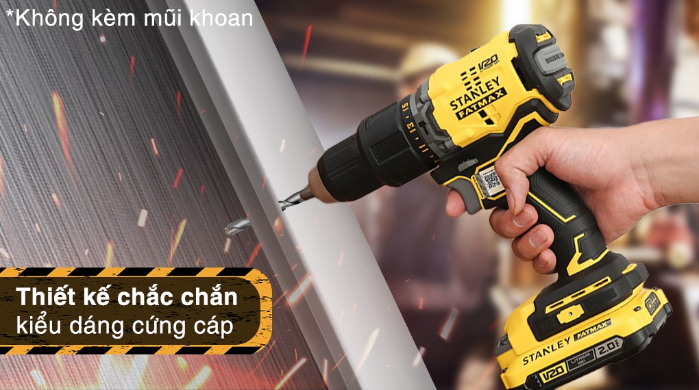 Máy khoan động lực pin Stanley SBD715D2K-B1 20V (2 pin 2 Ah, 1 sạc)