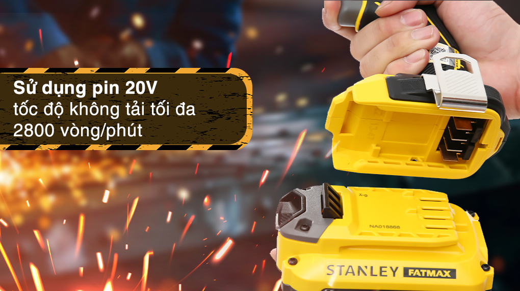 Máy vặn vít pin Stanley SBI810D2K-B1 20V (2 pin 2 Ah, 1 sạc)