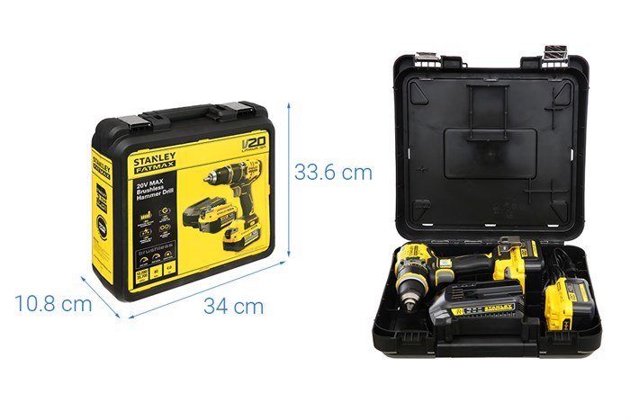 Máy khoan vặn vít động lực pin Stanley SBD721M2K-KR 18V (2 pin 4 Ah, 1 sạc)