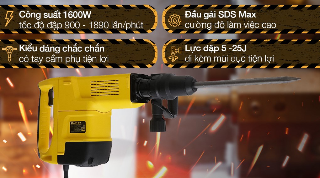 Máy đục bê tông điện Stanley STHM10K-B1 1600W