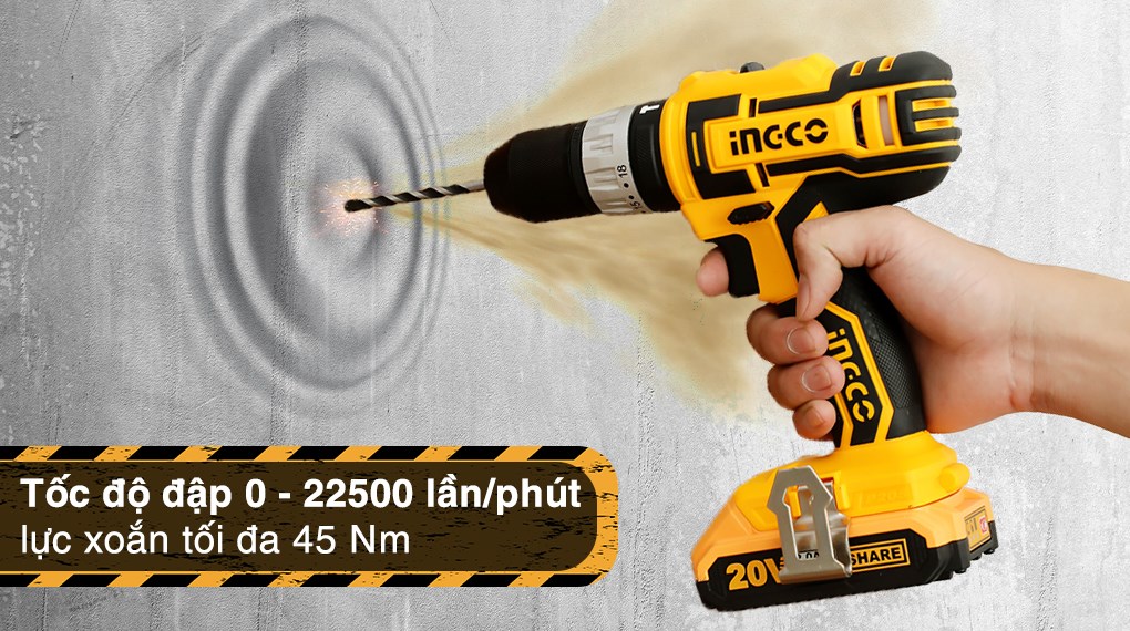 Máy khoan búa pin Ingco CIDLI2002 20V