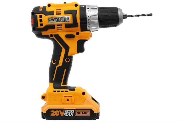 Máy khoan búa pin Ingco CIDLI20608 20V (2 pin) Màu Đen - Vàng