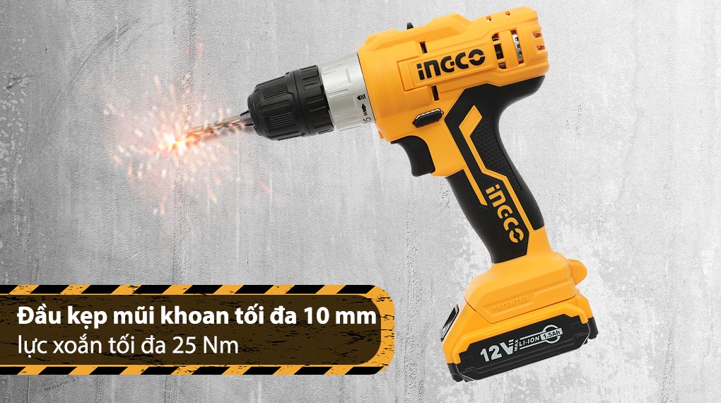 Máy khoan vặn vít pin Ingco CDLI1221 12V