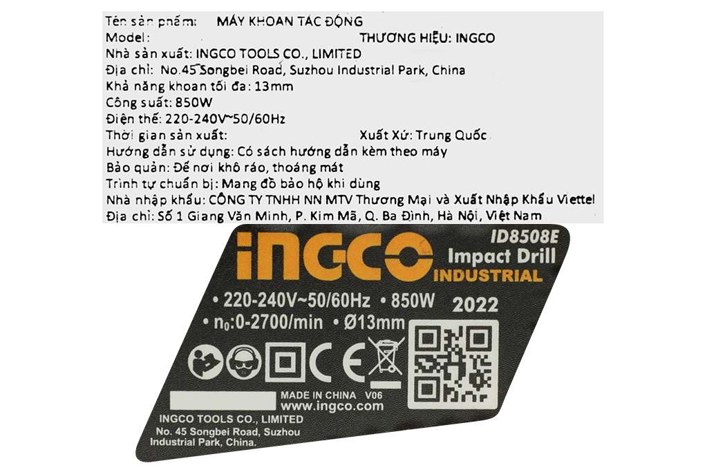 Máy khoan động lực điện Ingco ID8508E 850W - 12