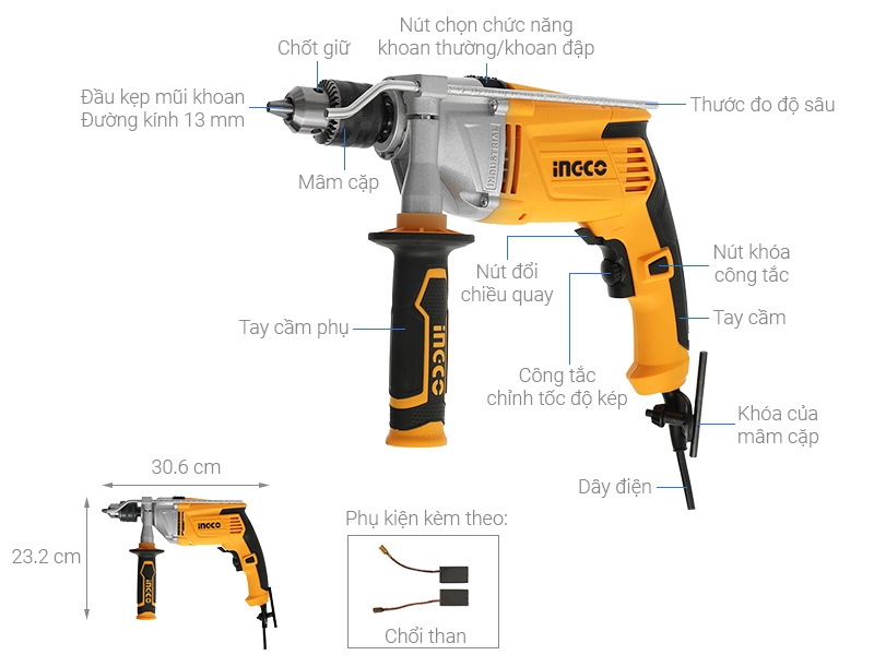 Máy khoan động lực điện Ingco ID11008 1100W