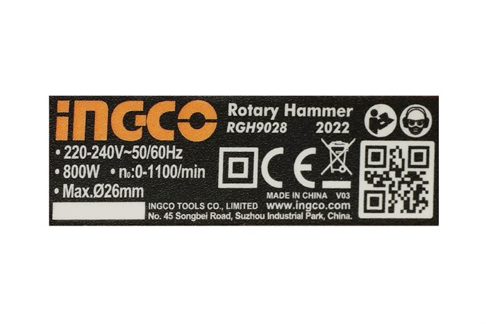 Máy khoan búa điện Ingco RGH9028 800W Màu Đen - Vàng