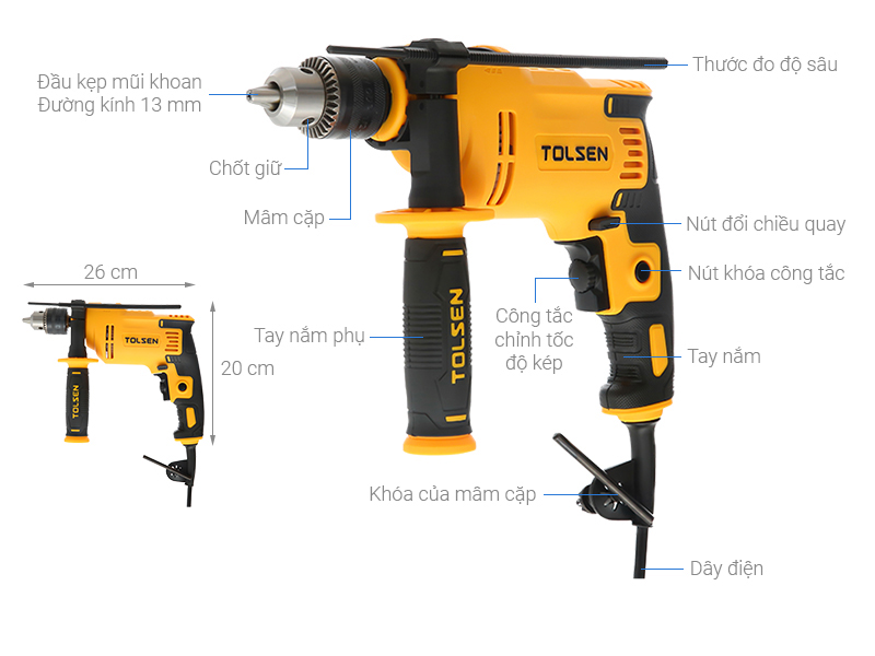 Máy khoan động lực điện Tolsen 79506 850W