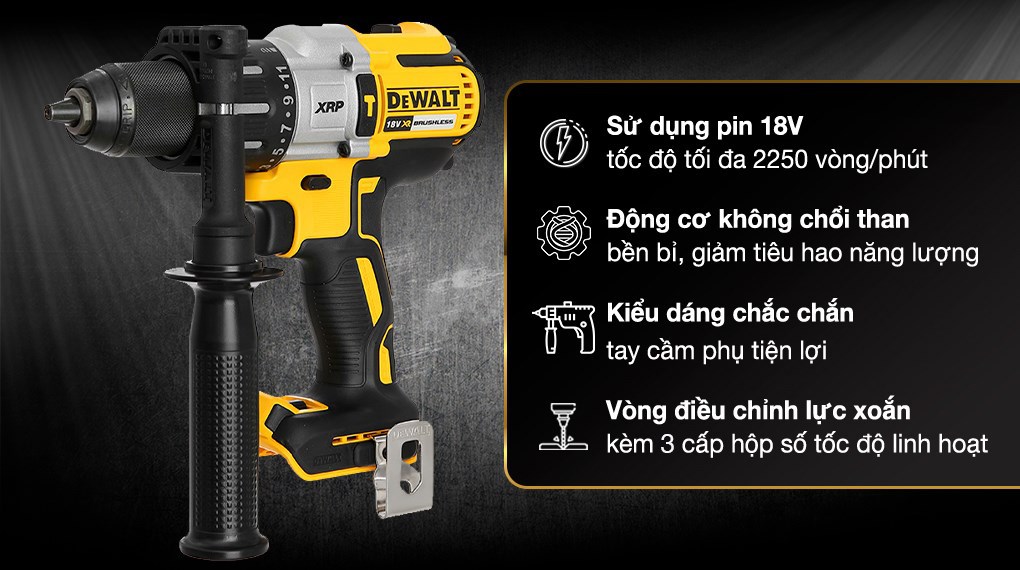 Máy khoan vặn vít động lực pin Dewalt DCD996N-KR 18V (không kèm pin, sạc)