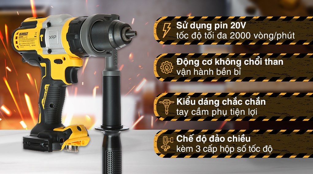 Máy khoan vặn vít động lực pin Dewalt DCD999N-B1 20V (không kèm pin, sạc)